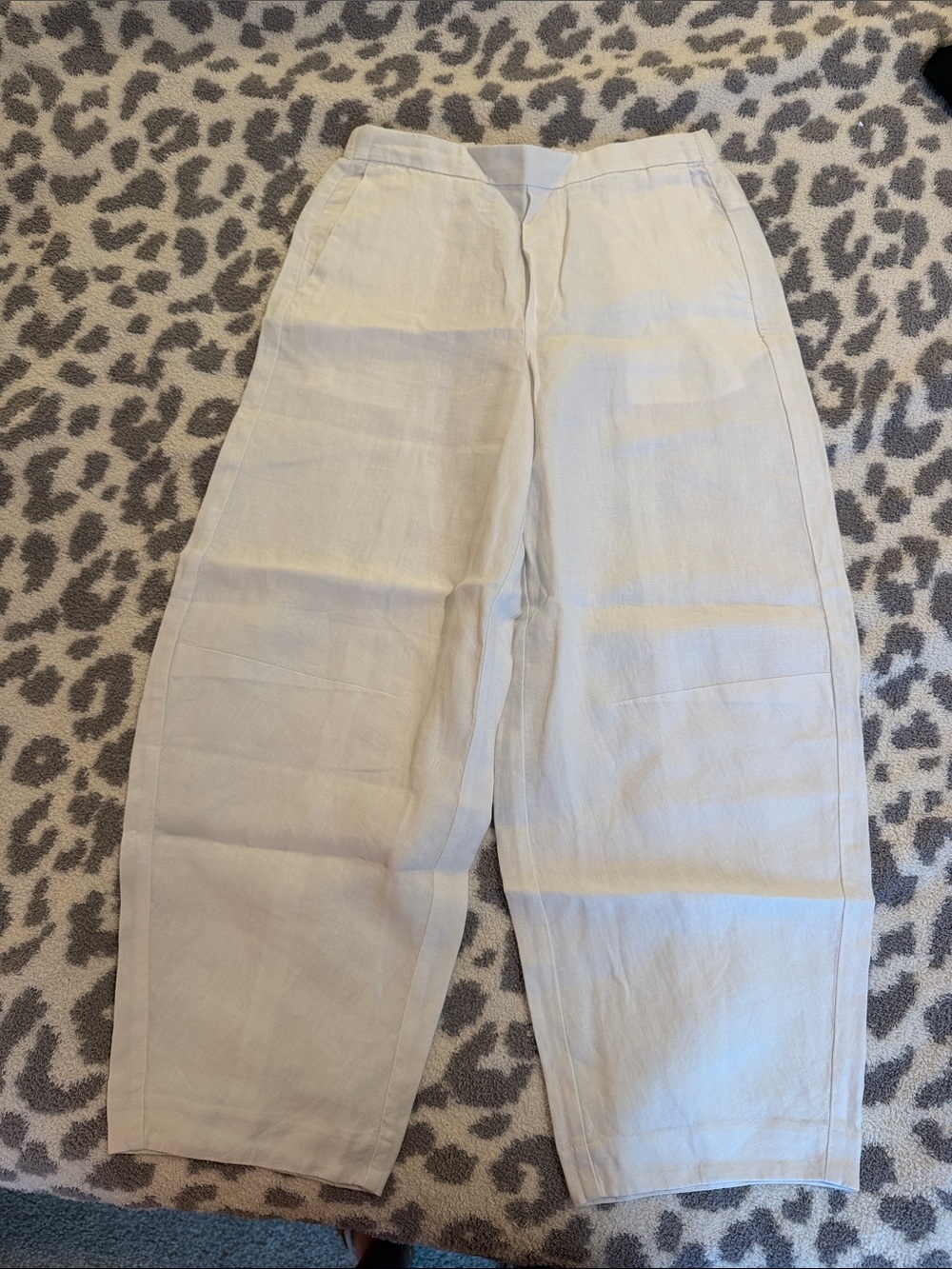 Madewell White Linen-Blend Barrel Trousers